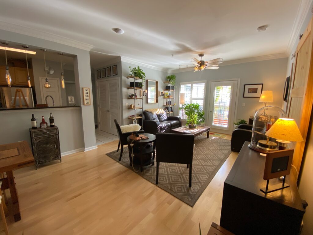 Exchange at Van Dorn Condos Kennedy unit living area and kitchen