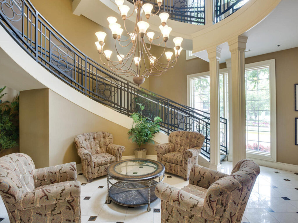 Exchange at Van Dorn Condos clubhouse stairs