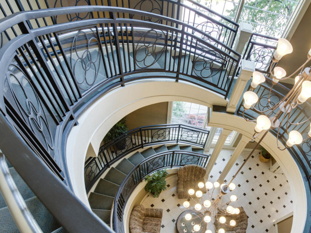 Exchange at Van Dorn Condos clubhouse stairs