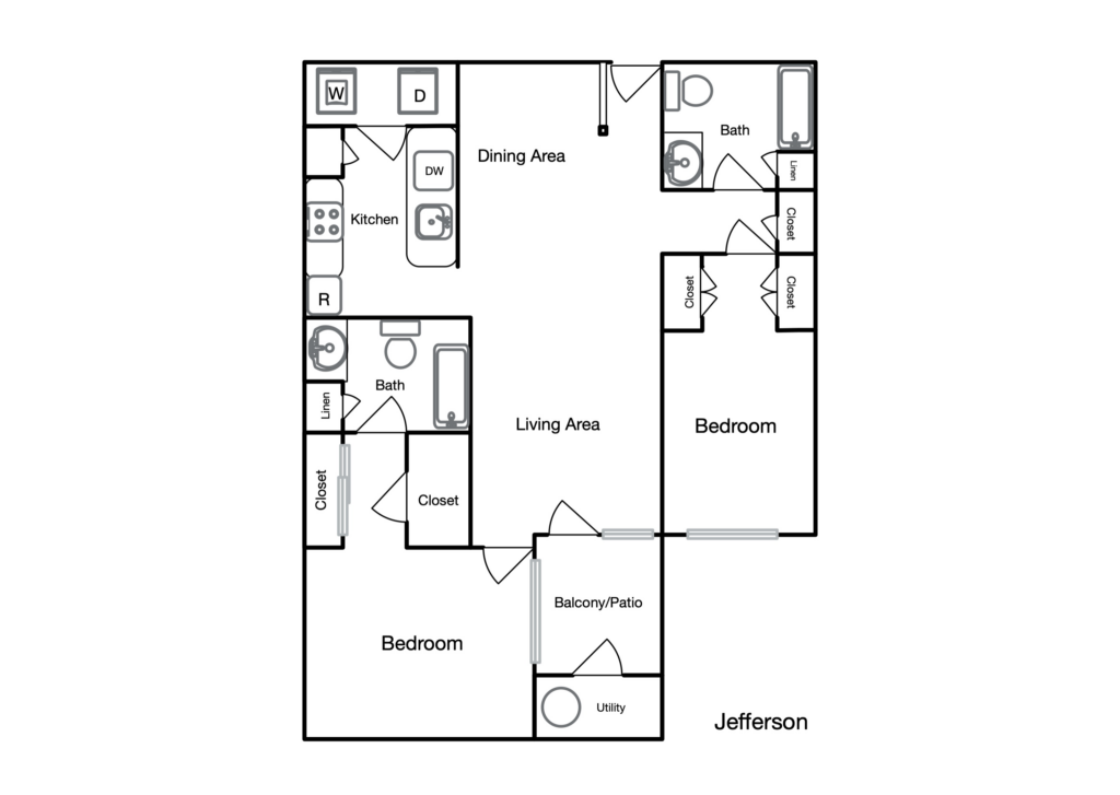 Exchange at Van Dorn Jefferson unit floor plan